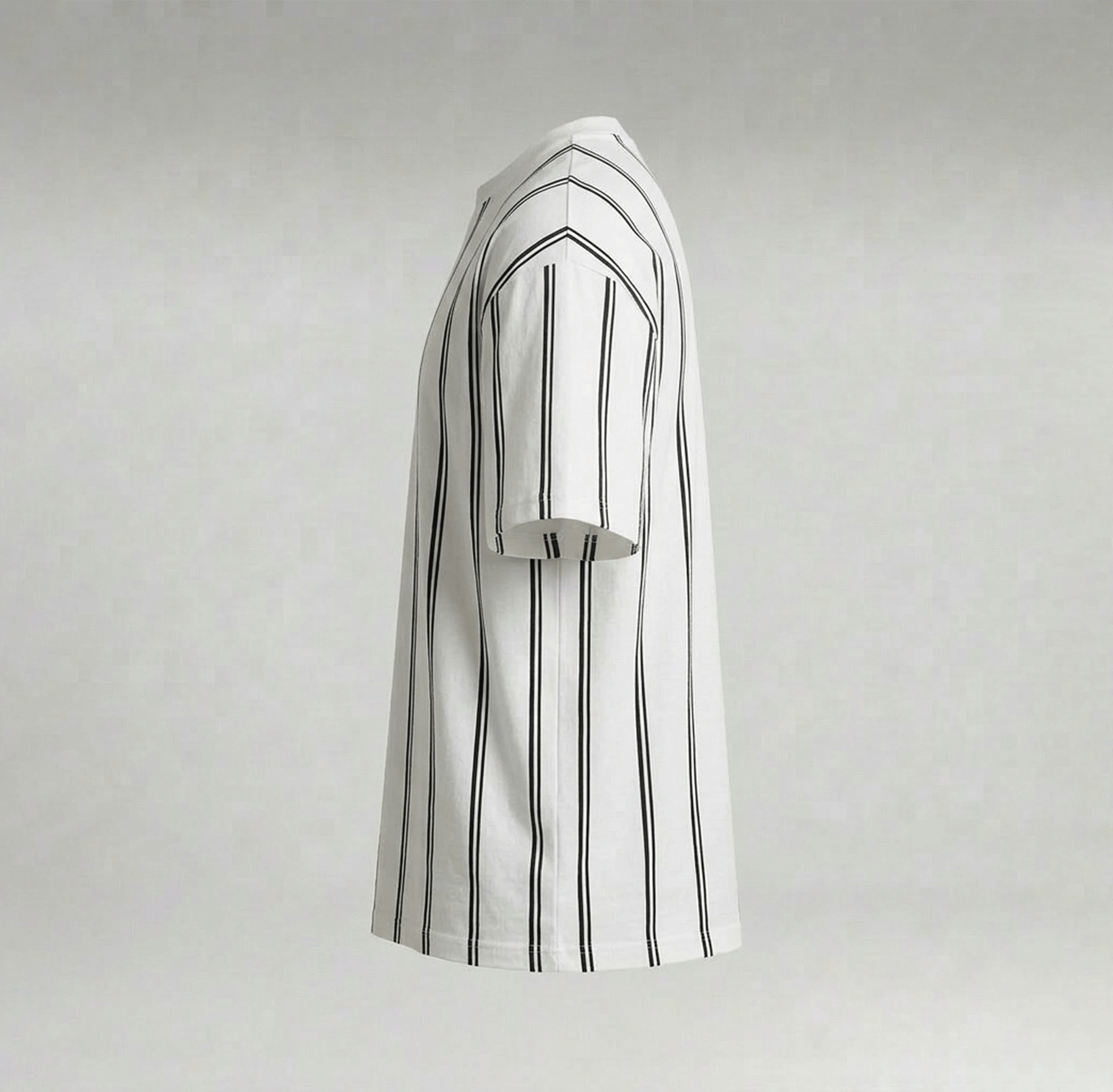 Classic Vertical Striped Drop Shoulder Oversized Tee