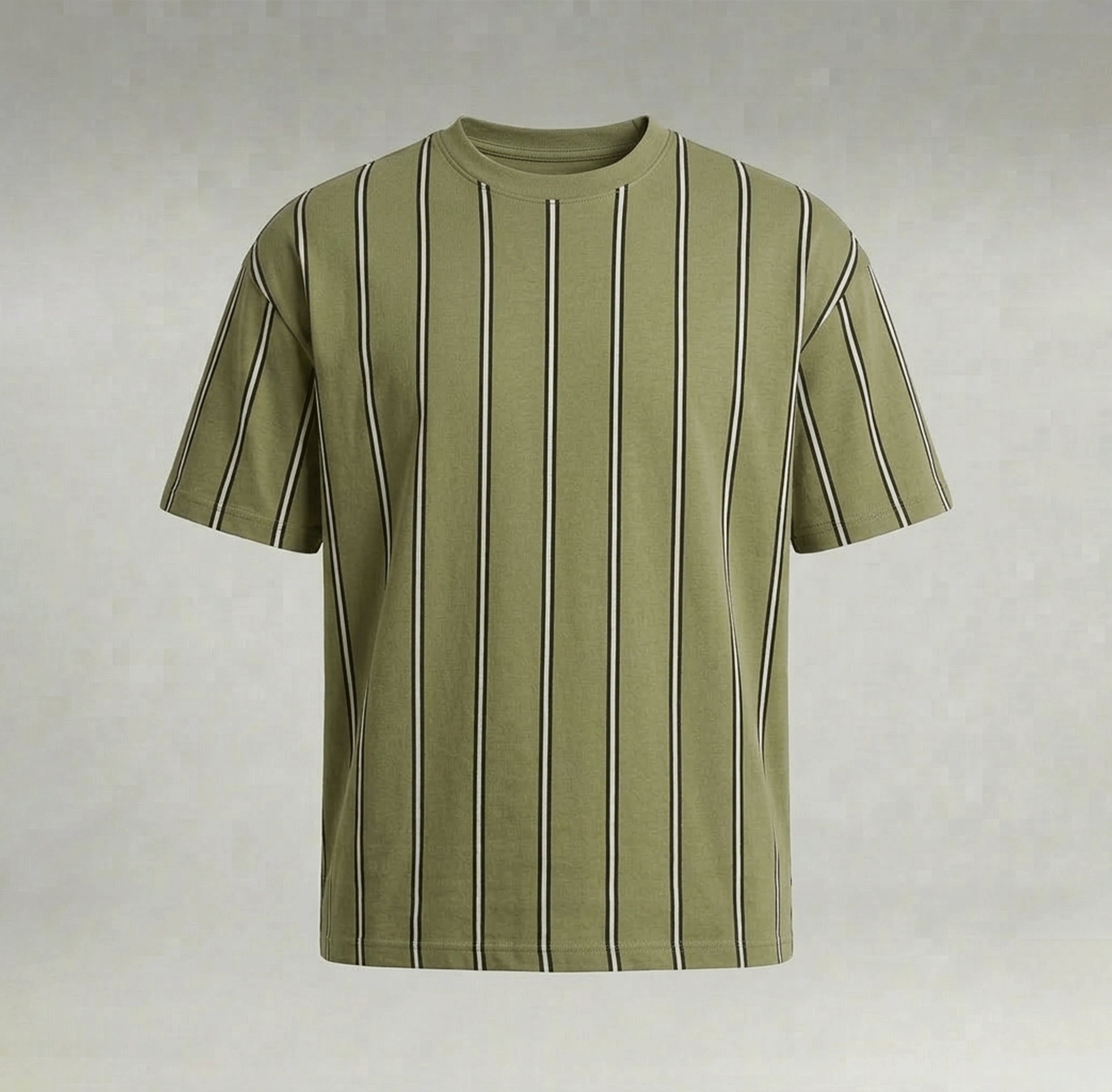 Classic Vertical Striped Drop Shoulder Oversized Tee