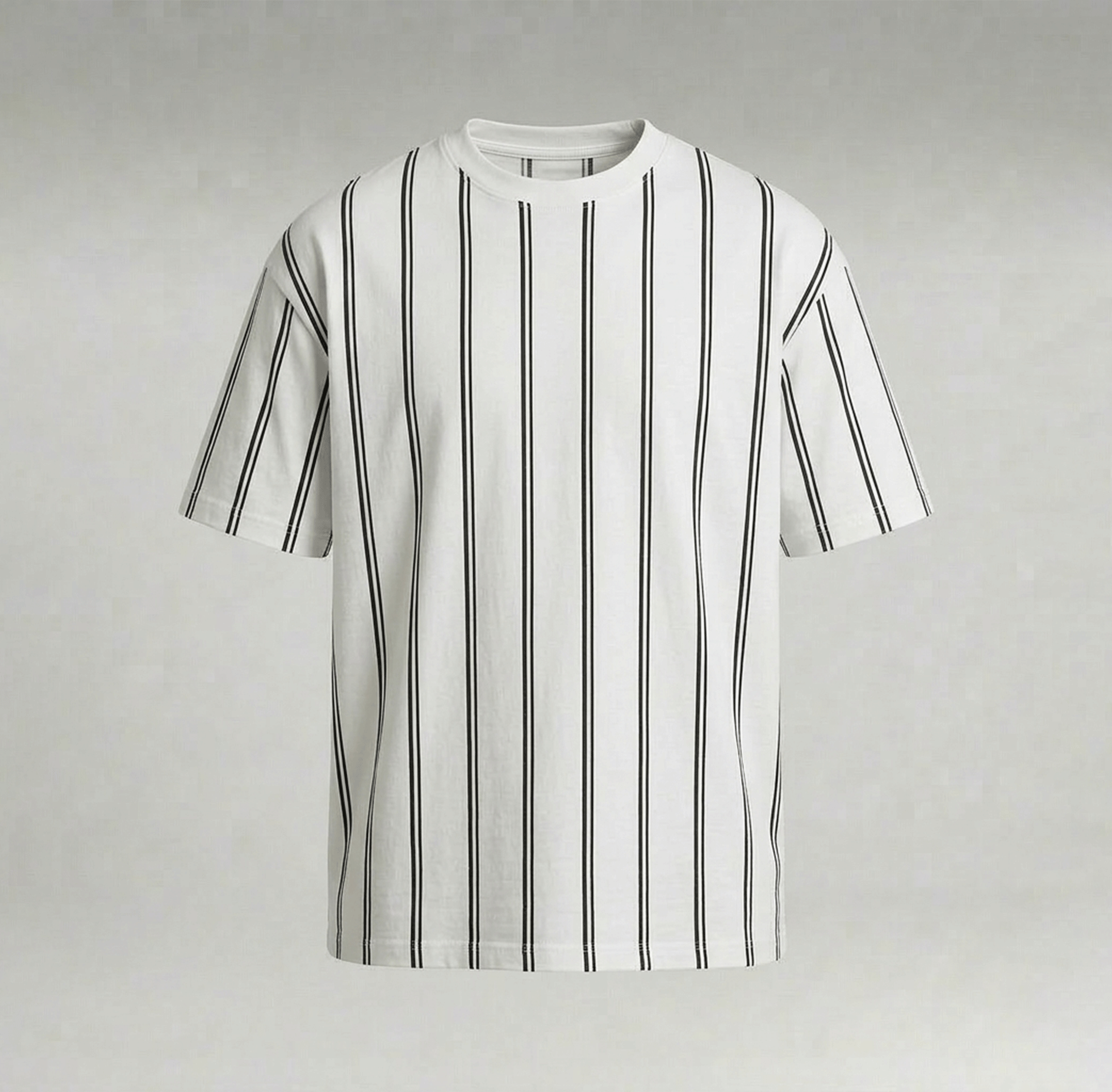 Classic Vertical Striped Drop Shoulder Oversized Tee